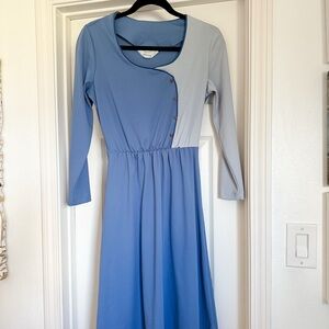 Vintage Blue and Gray Women's Dress